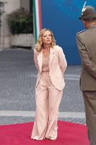 PM Giorgia Meloni Meets Antonio Costa - Rome