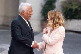 PM Giorgia Meloni Meets Antonio Costa - Rome
