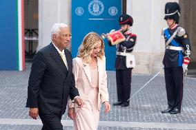 PM Giorgia Meloni Meets Antonio Costa - Rome