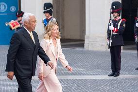 PM Giorgia Meloni Meets Antonio Costa - Rome