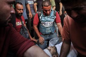 Funeral Of Three Palestinian Journalists - Gaza