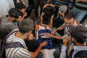 Funeral Of Three Palestinian Journalists - Gaza