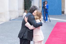 PM Giorgia Meloni Receives President Javier Milei - Italy