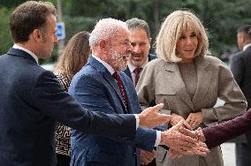 Macron and Lula visit of the exhibition of Ernesto Neto at the Grand Palais museum - Paris