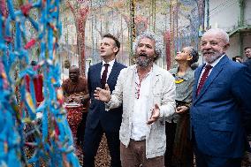 Macron and Lula visit of the exhibition of Ernesto Neto at the Grand Palais museum - Paris