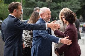 Macron and Lula visit of the exhibition of Ernesto Neto at the Grand Palais museum - Paris