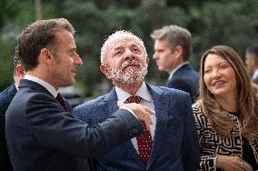 Macron and Lula visit of the exhibition of Ernesto Neto at the Grand Palais museum - Paris