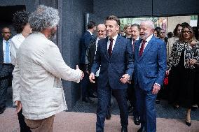 Macron and Lula visit of the exhibition of Ernesto Neto at the Grand Palais museum - Paris