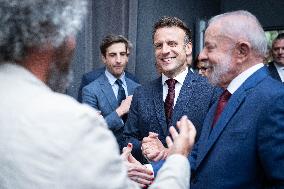 Macron and Lula visit of the exhibition of Ernesto Neto at the Grand Palais museum - Paris