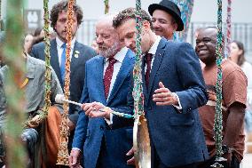 Macron and Lula visit of the exhibition of Ernesto Neto at the Grand Palais museum - Paris