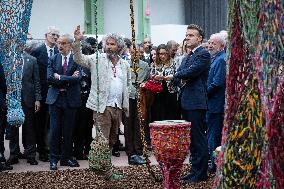 Macron and Lula visit of the exhibition of Ernesto Neto at the Grand Palais museum - Paris