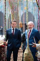 Macron and Lula visit of the exhibition of Ernesto Neto at the Grand Palais museum - Paris