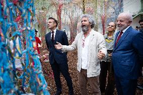 Macron and Lula visit of the exhibition of Ernesto Neto at the Grand Palais museum - Paris