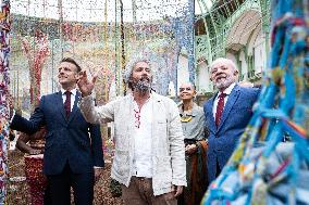 Macron and Lula visit of the exhibition of Ernesto Neto at the Grand Palais museum - Paris