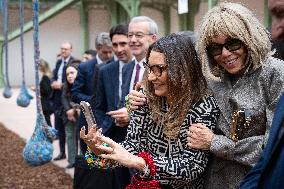 Macron and Lula visit of the exhibition of Ernesto Neto at the Grand Palais museum - Paris