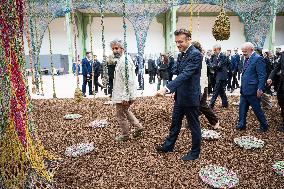 Macron and Lula visit of the exhibition of Ernesto Neto at the Grand Palais museum - Paris