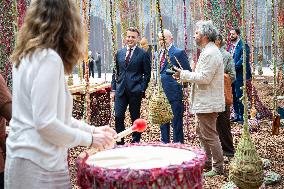 Macron and Lula visit of the exhibition of Ernesto Neto at the Grand Palais museum - Paris