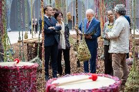 Macron and Lula visit of the exhibition of Ernesto Neto at the Grand Palais museum - Paris