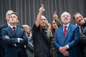 Macron and Lula visit of the exhibition of Ernesto Neto at the Grand Palais museum - Paris