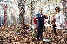 Macron and Lula visit of the exhibition of Ernesto Neto at the Grand Palais museum - Paris