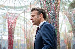 Macron and Lula visit of the exhibition of Ernesto Neto at the Grand Palais museum - Paris