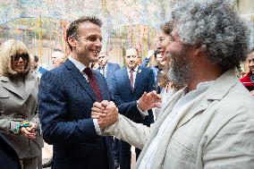 Macron and Lula visit of the exhibition of Ernesto Neto at the Grand Palais museum - Paris