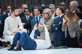 Macron and Lula visit of the exhibition of Ernesto Neto at the Grand Palais museum - Paris