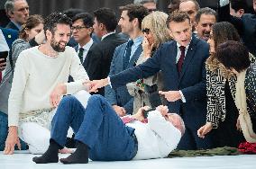 Macron and Lula visit of the exhibition of Ernesto Neto at the Grand Palais museum - Paris