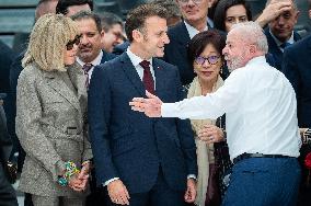 Macron and Lula visit of the exhibition of Ernesto Neto at the Grand Palais museum - Paris