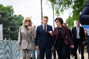 Macron and Lula visit of the exhibition of Ernesto Neto at the Grand Palais museum - Paris