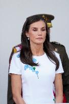 Spanish Royal Couple Attends Armed Forces Day - Spain