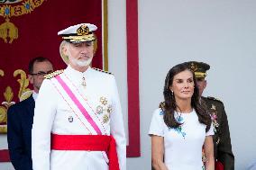Spanish Royal Couple Attends Armed Forces Day - Spain