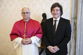 Pope Leo XIV Meets Javier Milei - Vatican