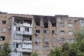 Russian Attack Hits A Residential Building In Kharkiv - Ukraine