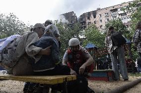 Russian Attack Hits A Residential Building In Kharkiv - Ukraine