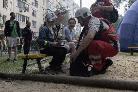 Russian Attack Hits A Residential Building In Kharkiv - Ukraine