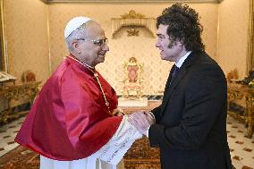 Pope Leo XIV Meets Javier Milei - Vatican