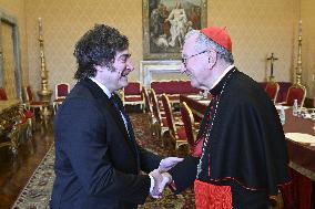 Pope Leo XIV Meets Javier Milei - Vatican
