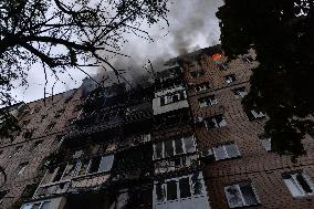 Russian Attack Hits A Residential Building In Kharkiv - Ukraine