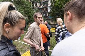 Russian Attack Hits A Residential Building In Kharkiv - Ukraine
