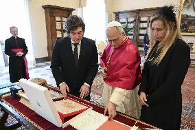 Pope Leo XIV Meets Javier Milei - Vatican