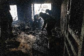Russian Attack Hits A Residential Building In Kharkiv - Ukraine