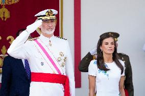 Spanish Royal Couple Attends Armed Forces Day - Spain