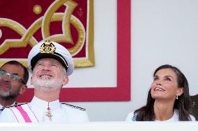 Spanish Royal Couple Attends Armed Forces Day - Spain