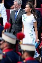 Spanish Royal Couple Attends Armed Forces Day - Spain