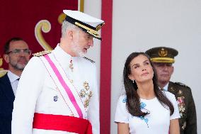 Spanish Royal Couple Attends Armed Forces Day - Spain