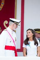 Spanish Royal Couple Attends Armed Forces Day - Spain