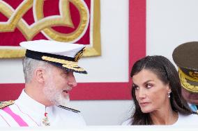 Spanish Royal Couple Attends Armed Forces Day - Spain