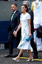 Spanish Royal Couple Attends Armed Forces Day - Spain