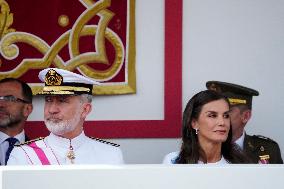 Spanish Royal Couple Attends Armed Forces Day - Spain